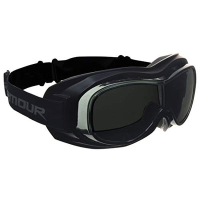 A pair of Bikershades Fit Over Goggles on a white background.