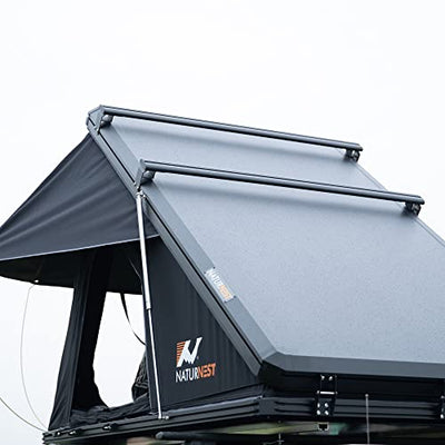 The Evedy roof of a truck with an Evedy Roof Top Tent Camping for 2 Adults attached to it.