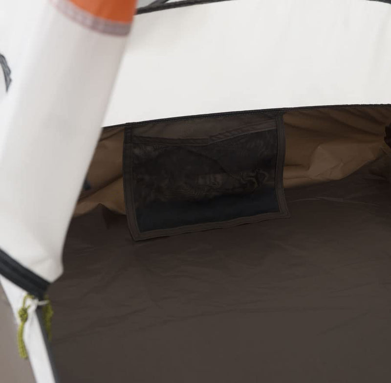 interior view of tent with brown color floor