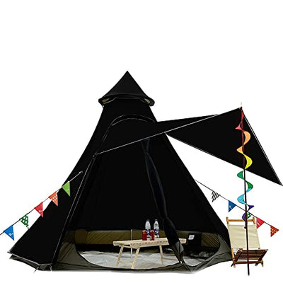 A Vidalido Dome Camping Tent 5-6 Person 4 Season with a picnic table inside of it.