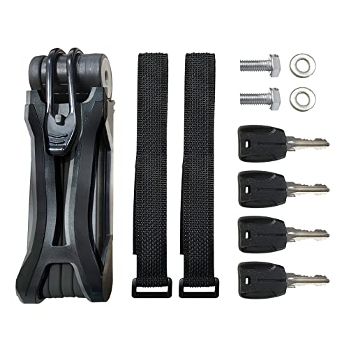 a pair of Biglufu Folding Bike Locks with 4 Keys and a couple of black clips.