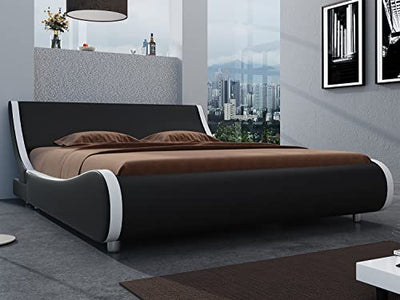 This low-profile bed is perfect for any contemporary bedroom, featuring a fully upholstered platform and soft PU leather for ultimate comfort.