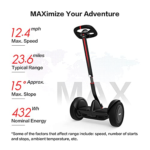 A Segway Ninebot S-Max Smart Self-Balancing Electric Scooter with the words &