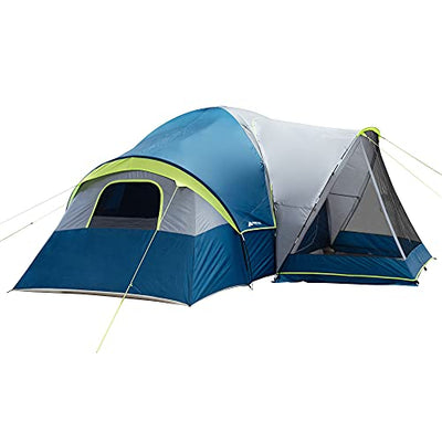 Removable fly with taped seams for weather protection. The covered entryway provides a protected entrance into the tent