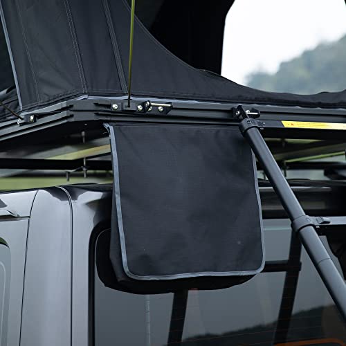 a Evedy Roof Top Tent Camping for 2 Adults with a black roof rack attached to it.