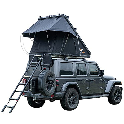 An Evedy Jeep with an Evedy Roof Top Tent Camping for 2 Adults on top of it.