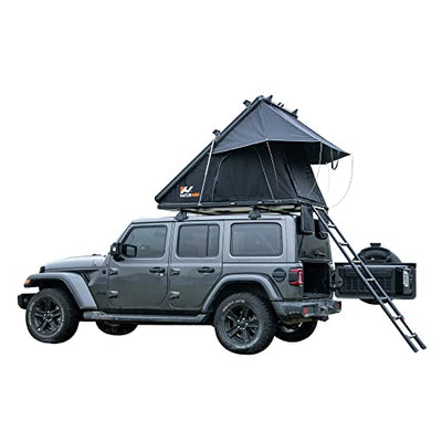 An Evedy Jeep with an Evedy Roof Top Tent Camping for 2 Adults on top of it.