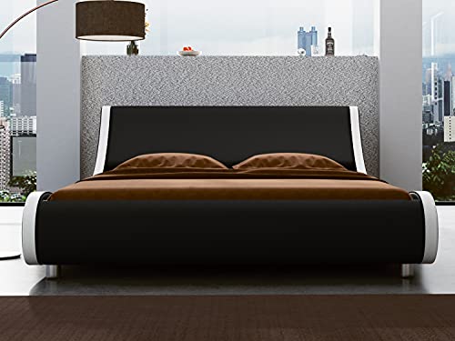 This low-profile bed is perfect for any contemporary bedroom, featuring a fully upholstered platform and soft PU leather for ultimate comfort.