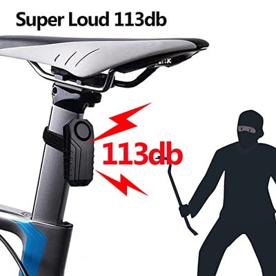 a picture of a person with a Hendun Bike Alarm Waterproof with Remote handle.