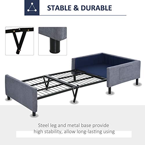 Solid steel frame pull-out bed and metal base allow long-term use, providing a high load capacity of up to 264 lbs.
