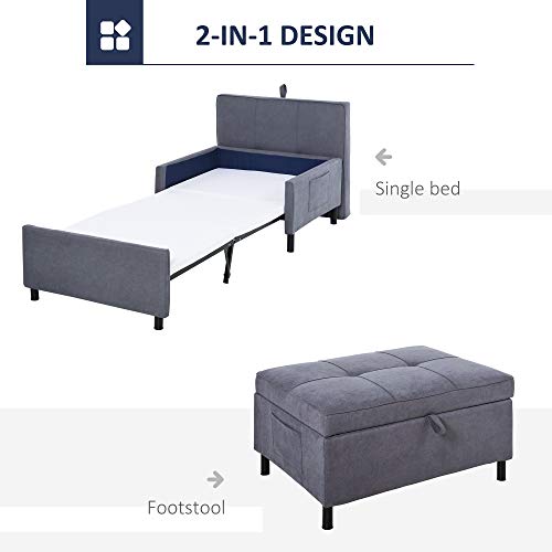 2-In-1 design. This ottoman sleeper can be used as a footstool or extended as a single bed, which is very useful and practical.