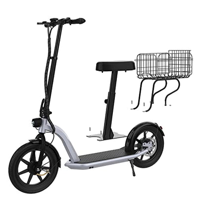 A Hiboy Ecom 14 Electric Scooter with a basket on the back of it.