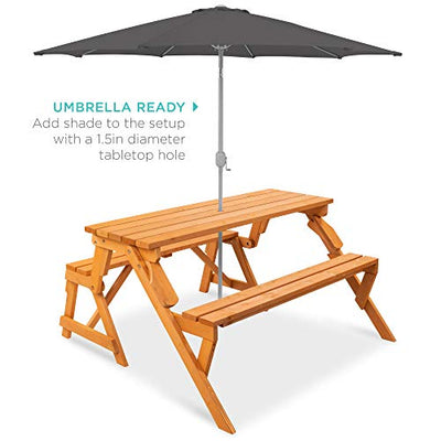 BUILT-IN UMBRELLA HOLE: 1.5-diameter hole in the tabletop/backrest will fit most standard umbrellas so that you can block the area from the sun's harmful rays.