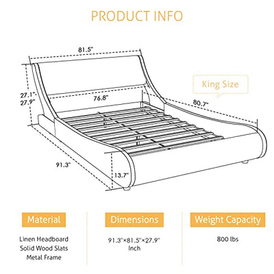 The adjustable headboard of the bed has two height-adjustable metal legs and can be adjusted to two heights of 27 in & 28 in.