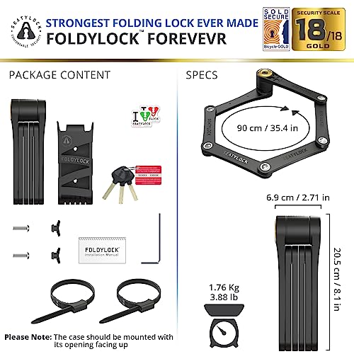 A picture of a package for a FoldyLock Forever Folding Bike Lock by Seatylock tool holder.