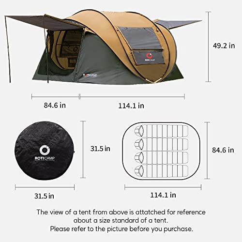 this large tent fits 5-6 people comfortably inside a 31 ½ inch diameter storage size when not in use.