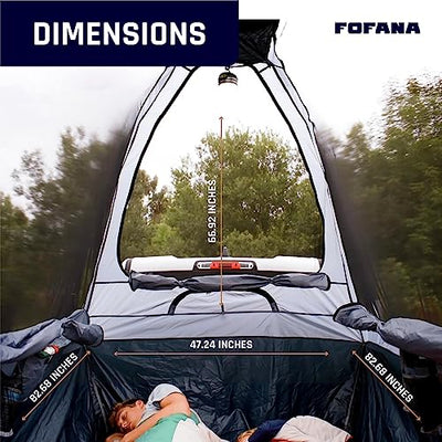 A couple of people sleeping in a Fofana Truck Bed Tent Quick Easy Automatic Setup by Fofana.