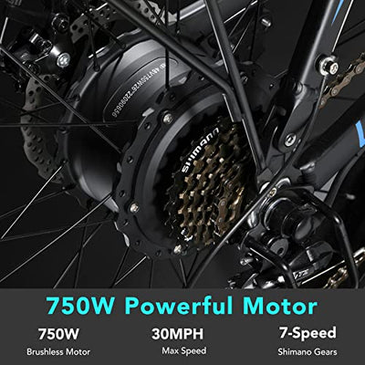 powered by a 750W high-speed brushless motor, providing great power and climbing abilities with the fastest speed reaching 30 MPH.