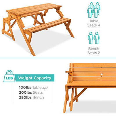 Weight Capacity: Bench 380 lbs seats 200 lbs Tabletop 100 lbs table seats 4 bench seat 2 people