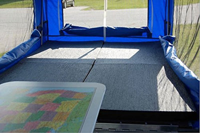 The back of a truck with a Time Out Trailers (Deluxe Camper) screen on it.