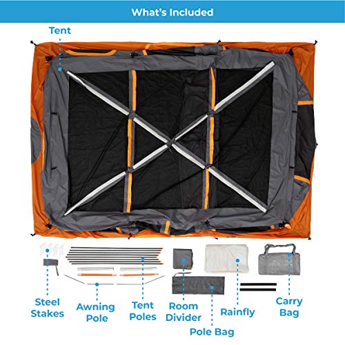 A diagram of the inside of a CORE 12 Person Tent.