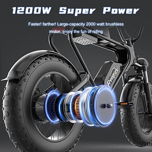Tomofree DK200 Fat Tire Electric Bike 1200W 25-40 Mile Range 34