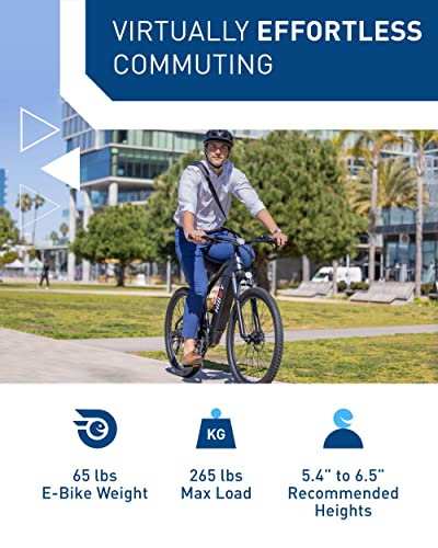 A man riding a Hiboy P7 Electric Bike with the text virtual effortless commuting.