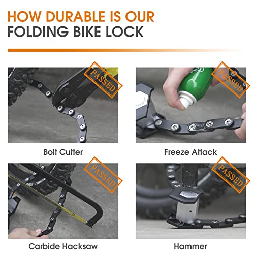 The instructions for how to use an Icocopro Folding Bike Lock with 3 Keys.