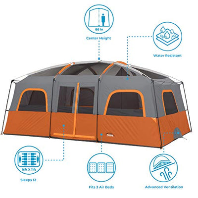 A CORE tent with instructions on how to set it up.