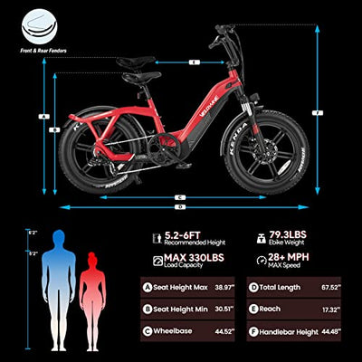 The Pony electric bike is designed with a step-thru frame for easy mounting and dismounting, and comes with high-brightness headlights, LCD color display for easy monitoring of battery and speed.