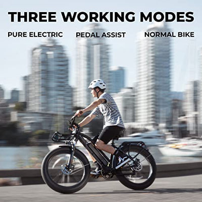 3 WORKING MODES: Pure Electric Mode, Pedal-assist mode, normal bike mode. You can remove the battery to have a standard bike that weighs less.