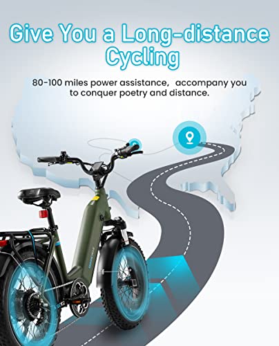 Magicycle Fat Tire Electric Bike for Adults 750W Motor 52V 20Ah 80 Miles Range 16mph