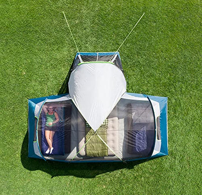 Aerial view Sleeps up to 10 people. The spacious interior fits 3 queen size airbeds