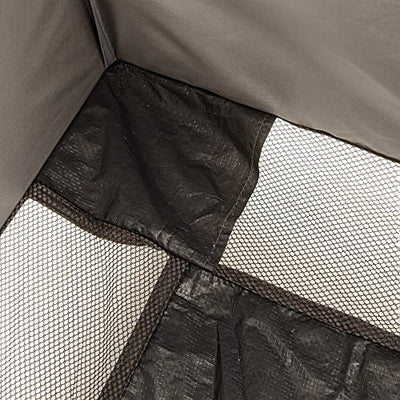A close up of the inside of a Bushnell Shower Tent with Instant Setup Technology.