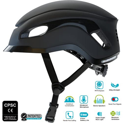 A Base Camp SF-999 Smart Bike Helmet with Bluetooth Speakers that is designed to look like a bicycle helmet.